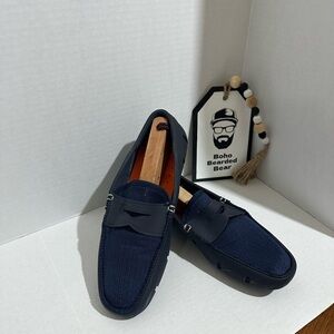 SWIMS Men’s Blue Mash and Rubber penny Loafers Shoes Size US 9.5